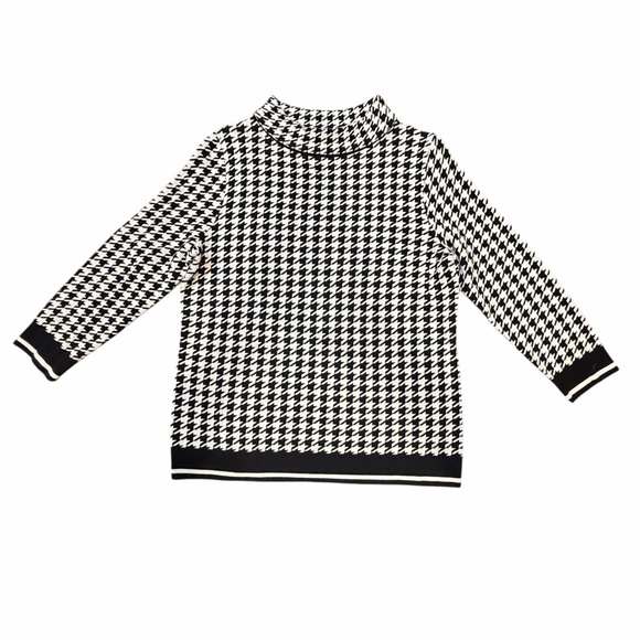 🖤🤍Talbots Black & White Houndstooth Sweater size M. Classic and NWOT - Picture 2 of 10
